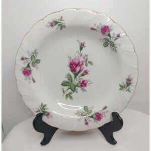 Lynns Fine China Victorian Rose  Gold Rim Platter 9 1/8"1"1/2 New